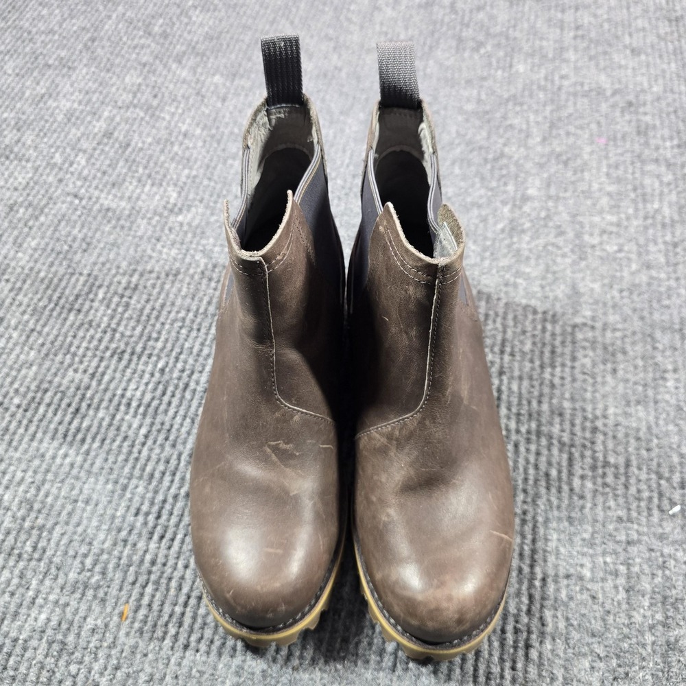 Chaco Boots Women Size 8.5 Brown Leather Fields Chelsea Ankle Lug Sole JCH107428 - Picture 6 of 13